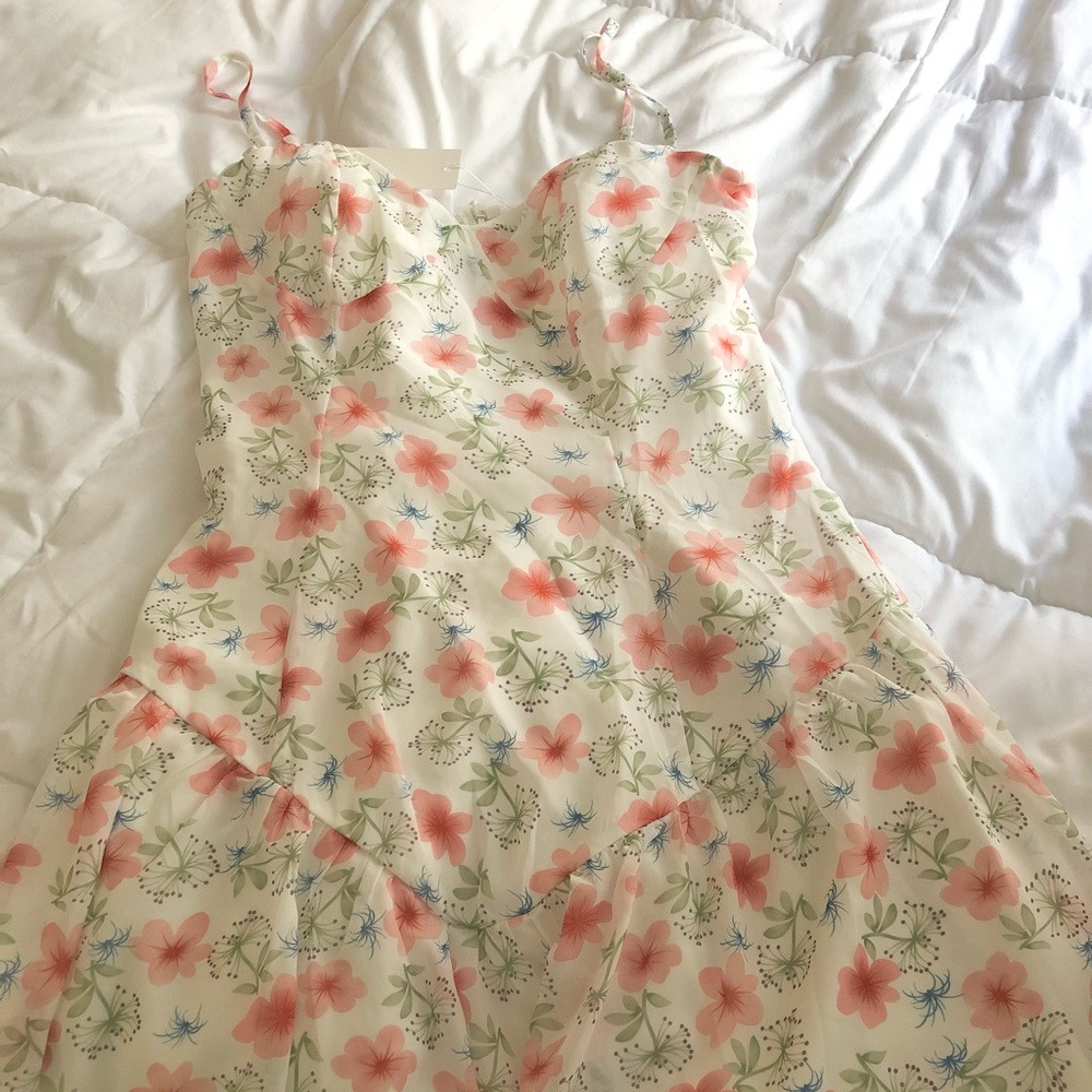 FLORAL RUFFLED MINI DRESS